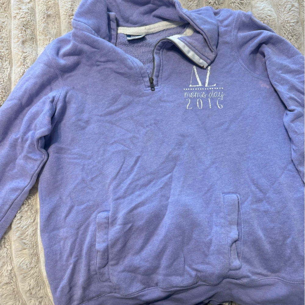 Purple DZ hoodie or collard crewneck